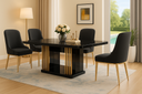 Mesa de jantar- Branco glossy + Cromo- L2000 x L1000 x A760