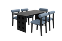 Mesa de Jantar Preta com 6 Cadeiras