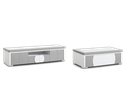 Rack de TV- Branco glossy + Cinza com Mesa de café -L2000 x L400 x A450 