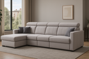 Sofá Cinzento Chaise Long