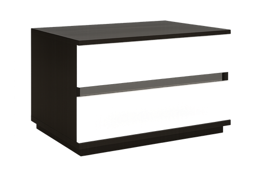 [90135R-NSWN/WT] Mesa de Cabeceira (direita) L590 x L400 x A460 Branco glossy + castanho nogueira